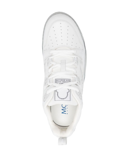 Shop Moncler Pivot Low-top Leather Sneakers In White