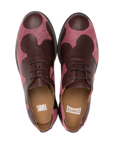 Shop Camper Iman Graphic-print Brogue Shoes In Red