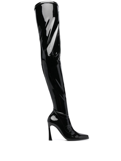 Shop Magda Butrym Retro 110mm Thigh-high Boots In Black