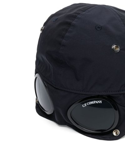 C.p. Company Structured Baseball Cap With Curved Visor And Embroidered Eyelets In Blue