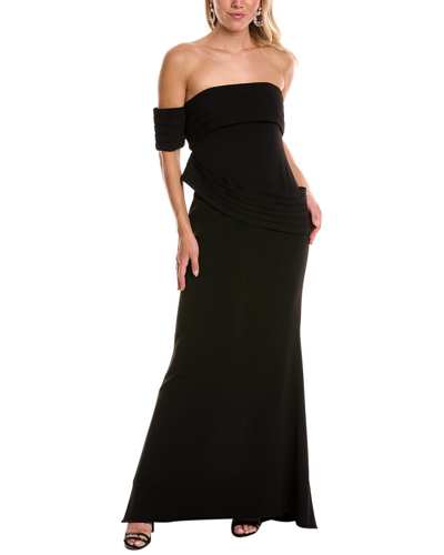 Shop Badgley Mischka One-shoulder Gown In Black