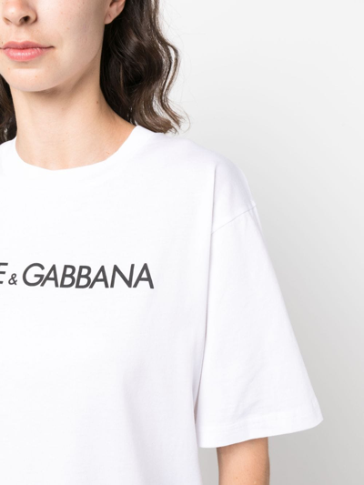 Shop Dolce & Gabbana Logo-print Cotton T-shirt In White