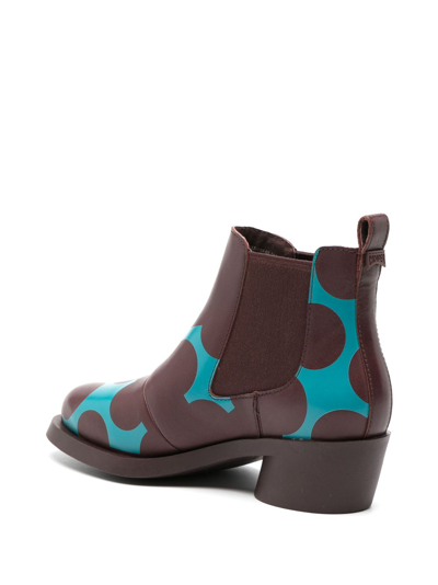 Camper Bonnie 50mm Calf-suede Ankle Boots In Red