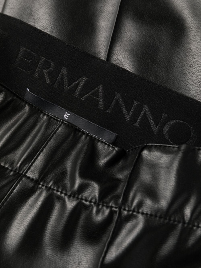 Shop Ermanno Scervino Faux-leather High-waisted Leggings In Black