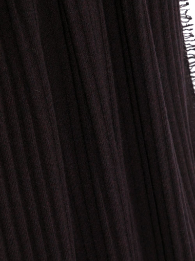 Faliero Sarti Knitted Virgin Wool-cashmere Blend Scarf In Purple