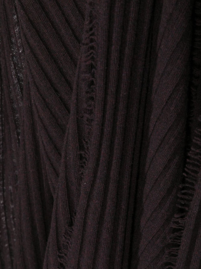 Faliero Sarti Knitted Virgin Wool-cashmere Blend Scarf In Purple