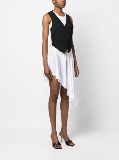 Shop Coperni Asymmetric Hybrid Vest Dress In Black