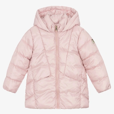 Shop Mayoral Girls Pink Hooded Puffer Coat