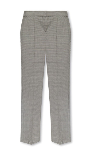 Shop Alexander Mcqueen High Waist Straight Leg Trousers In Grey