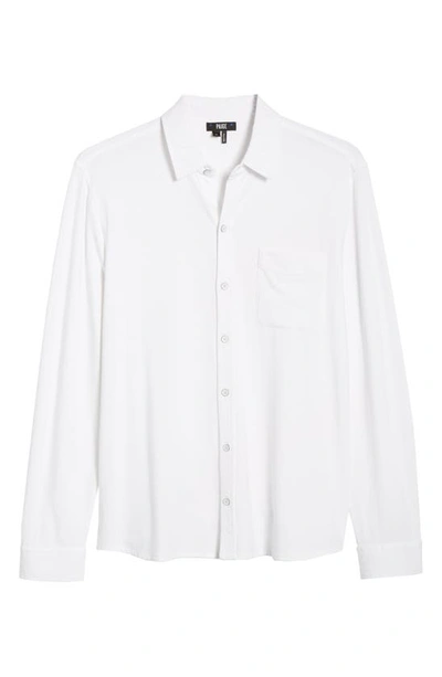 Shop Paige Stockton Slim Fit Long Sleeve Jersey Sport Shirt In Fresh White