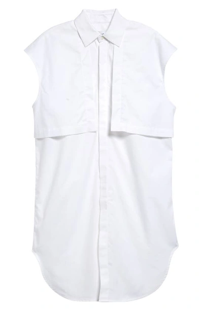 Shop K.ngsley Gender Inclusive Nesli Sleeveless Cotton Poplin Shirt In White