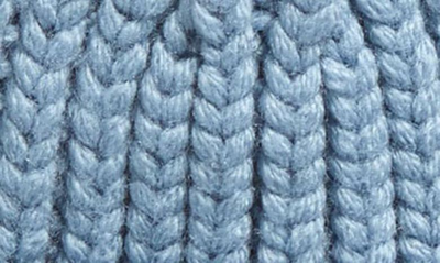 Shop Moncler Logo Patch Virgin Wool Beanie In Azure Blue