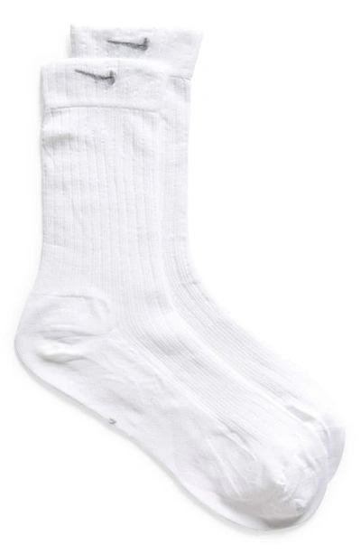 Shop Nike Sheer Cushioned Crew Socks In White/ Light Smoke Grey