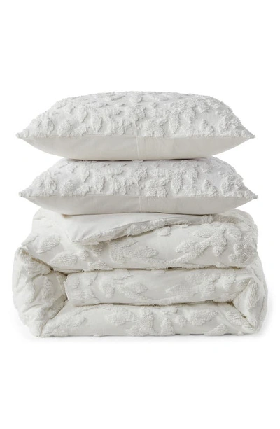 Chf Industries Peri Home Chenille Laurel Duvet Cover & Shams Set In White