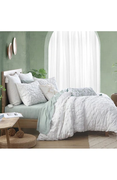 Chf Industries Peri Home Chenille Laurel Duvet Cover & Shams Set In White