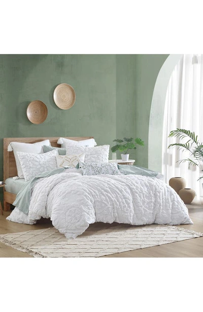 Chf Industries Peri Home Chenille Laurel Duvet Cover & Shams Set In White