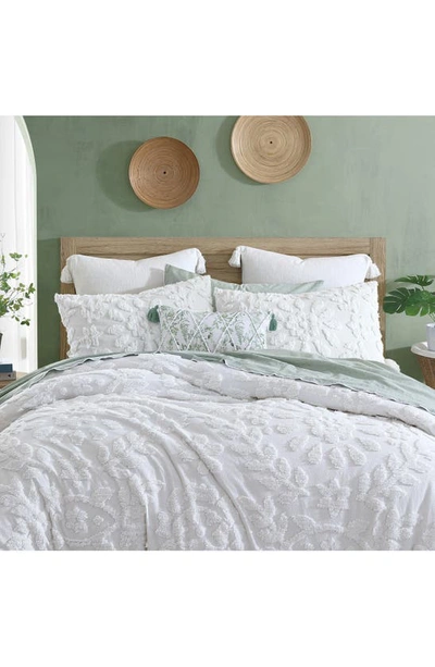 Chf Industries Peri Home Chenille Laurel Duvet Cover & Shams Set In White