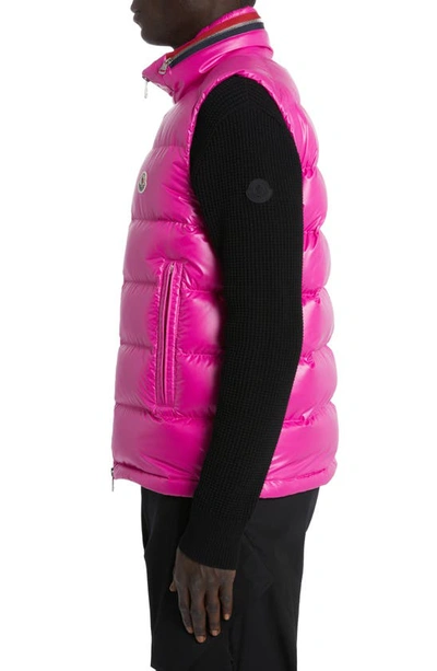 Shop Moncler Ouse Quilted Down Puffer Vest In Pink