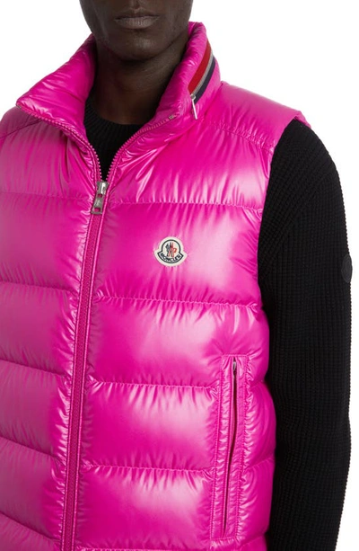 Shop Moncler Ouse Quilted Down Puffer Vest In Pink