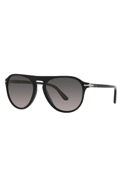 Persol 55mm Polarized Pilot Sunglasses In Black