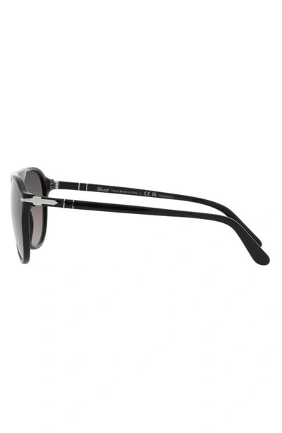 Persol 55mm Polarized Pilot Sunglasses In Black