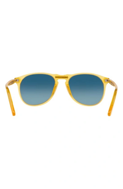 Shop Persol 55mm Polarized Gradient Pilot Sunglasses In Lite Yellow