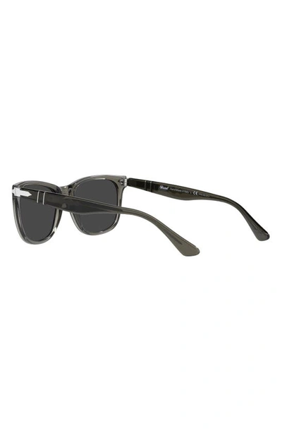 Shop Persol 57mm Polarized Rectangular Sunglasses In Matte Black / Tort
