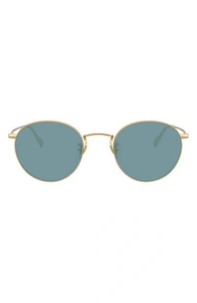 Shop Oliver Peoples Coleridge Sun 50mm Tinted Round Sunglasses In Gold