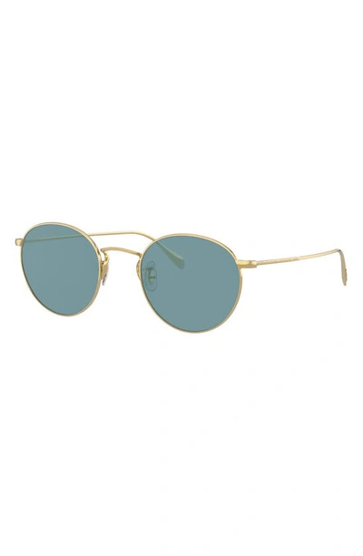 Shop Oliver Peoples Coleridge Sun 50mm Tinted Round Sunglasses In Gold