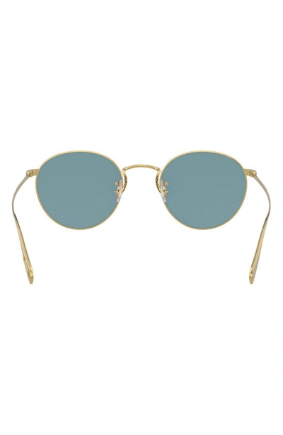 Shop Oliver Peoples Coleridge Sun 50mm Tinted Round Sunglasses In Gold