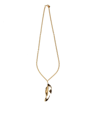 Shop Marni Leaf Motif Necklace In Gold