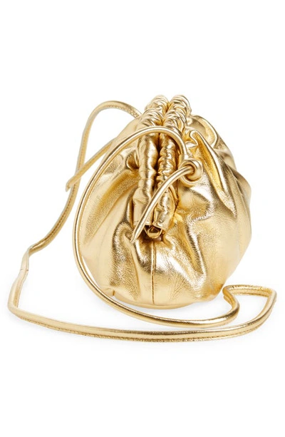 Mansur Gavriel Mini Cloud Metallic Leather Clutch In Gold