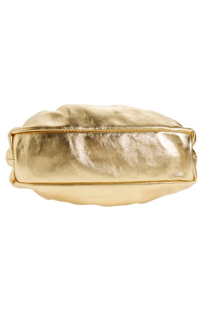 Shop Mansur Gavriel Mini Cloud Metallic Leather Clutch In Gold