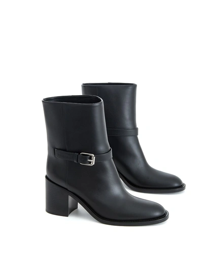 Shop Burberry Black Leather Ankle Women's Boots