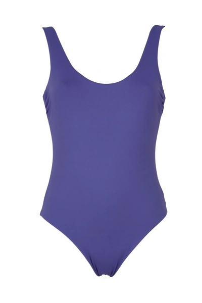 Fisico Cristina Ferrari Fisico One-piece Swimming Costume With Back Neckline In Purple