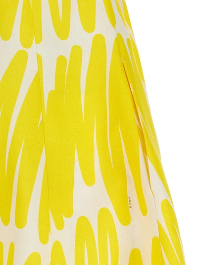 Shop Kiton Printed Long Dress In Yellow