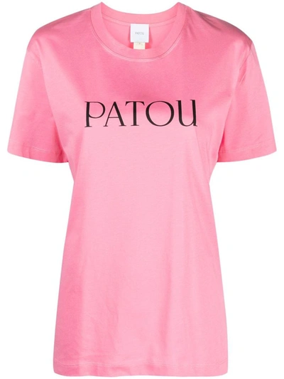 Shop Patou T-shirt Logo Clothing In Pink &amp; Purple