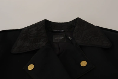 Shop Dolce & Gabbana Black Button Embellished Cotton Blend Men's Jacket