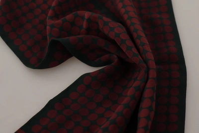 Shop Dolce & Gabbana Black Dg Logo Print Wrap Shawl Fringe Men's Scarf In Red