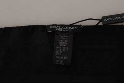 Shop Dolce & Gabbana Black Flora Design Mens Square Handkerchief Men's Scarf