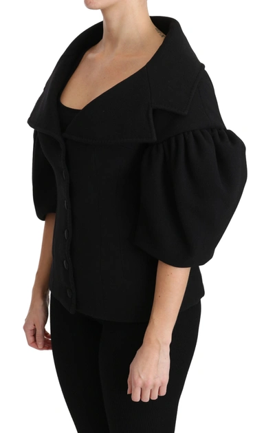 Dolce & Gabbana Black Formal Coat Virgin Wool Jacket In Black