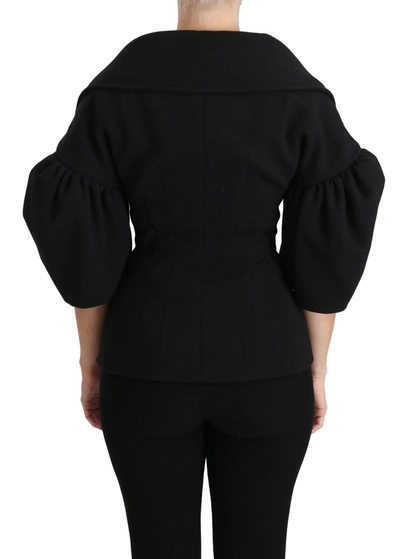 Shop Dolce & Gabbana Elegant Black Virgin Wool Women's Coat