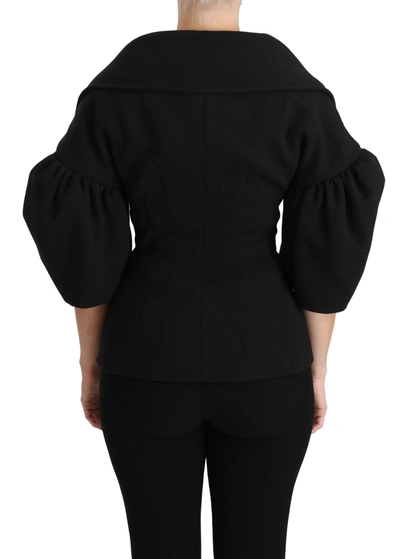 Dolce & Gabbana Black Formal Coat Virgin Wool Jacket In Black
