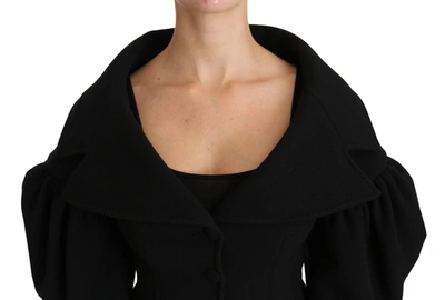 Shop Dolce & Gabbana Elegant Black Virgin Wool Women's Coat