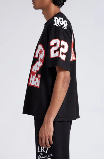 OVERSIZED 22 FOOTBALL TEE - BLACK – AMIRI