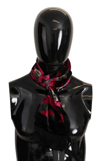 Shop Dolce & Gabbana Multicolor Dg Logo Print Mens Shawl Wrap Fringe Men's Scarf