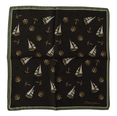 Shop Dolce & Gabbana Multicolor Printed Dg Logo Square Men's Handkerchief