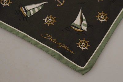 Shop Dolce & Gabbana Multicolor Printed Dg Logo Square Men's Handkerchief