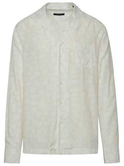 Shop Benevierre White Viscose Leo Shirt