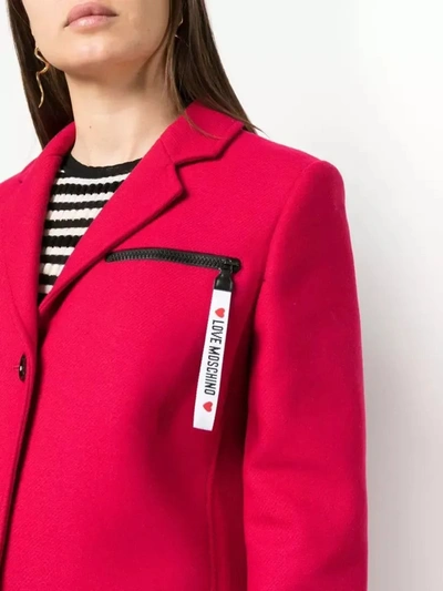 Shop Love Moschino Red Wool Jackets &amp; Women's Coat